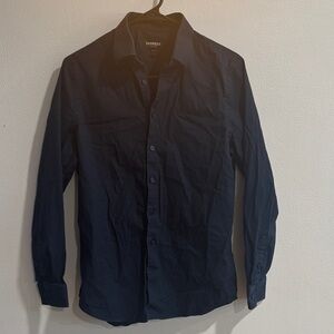 Express Men's Dark Navy Button-Up Dress Shirt